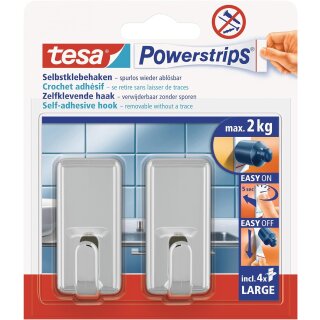 tesa Powerstrips Haken LARGE Classic chrom 2 Haken und 4 Strips