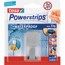 tesa Powerstrips Haken ZOOM WATERPROOF aus Metall silber...