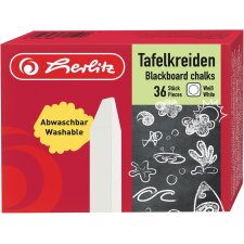 Herlitz Wandtafelkreide weiß 36er Karton Etui