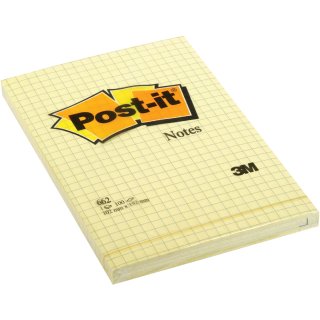 Post-it Haftnotizen 102 x 152 mm kariert gelb 100 Blatt