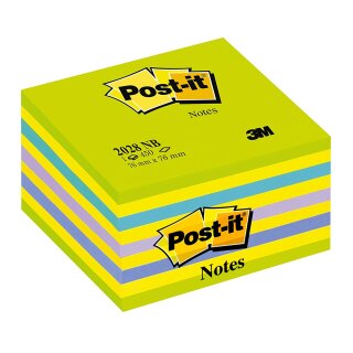 Post-it Haftnotiz Würfel 76 x 76 mm Neon Grüntöne 450 Blatt