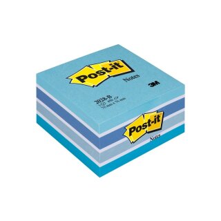 Post-it Haftnotiz Würfel 76 x 76 mm Pastell Blautöne 450 Blatt