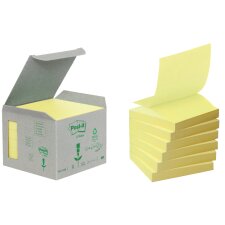 Post-it Haftnotizen Recycling Z-Notes 76 x 76 m gelb 6...