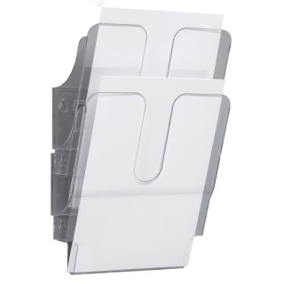 DURABLE Wand Prospekthalter "FLEXIPLUS 2" A5 2 Fächer transparent