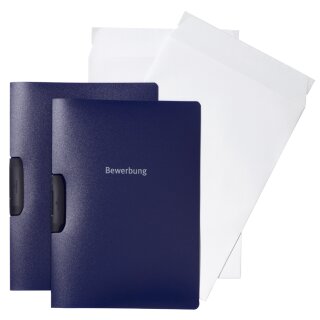 DURABLE Bewerbungs Set DURASWING JOB DIN A4 blau 2 Bewerbungsmappen