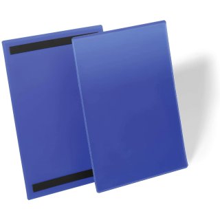 DURABLE Kennzeichnungstasche magnetisch DIN A4 hoch blau 50 Stück
