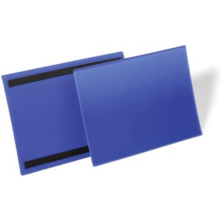 DURABLE Kennzeichnungstasche magnetisch DIN A4 quer blau 50 Stück