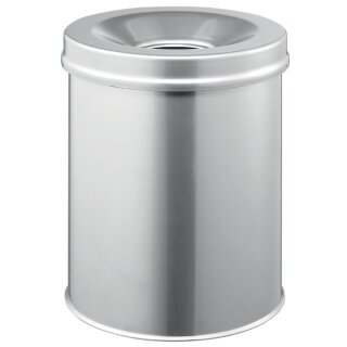 DURABLE Papierkorb SAFE rund 15 Liter metallic silber