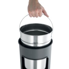 DURABLE Papierkorb METALL mit Ascher rund schwarz