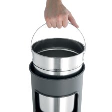 DURABLE Papierkorb METALL mit Ascher rund metallic silber