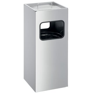 DURABLE Papierkorb METALL mit Ascher 17 Liter silber