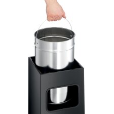 DURABLE Papierkorb METALL mit Ascher 17 Liter silber