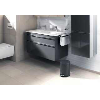DURABLE Tret Abfalleimer Metall rund 12 Liter schwarz