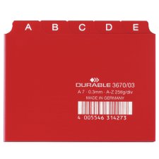 DURABLE Karteiregister A-Z PP A7 quer rot 25-teilig