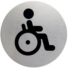 DURABLE Piktogramm "Behinderten WC" Durchmesser: 83 mm silber