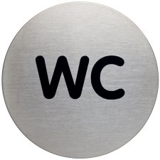 DURABLE Piktogramm "WC" Durchmesser: 83 mm silber