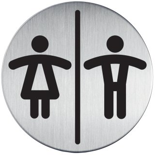 DURABLE Piktogramm "WC Damen & Herren" Durchmesser: 83 mm silber
