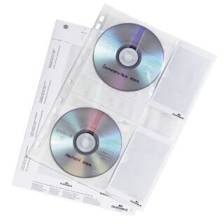 DURABLE CD /DVD Hülle COVER M für 4 CDs PP DIN A4 5 Hüllen