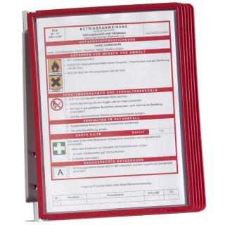 DURABLE Display System VARIO wall 5 Komplett Set rot