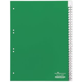 DURABLE Kunststoff Register PP Stärke: 0,12 mm 31-teilig DIN A4 grün