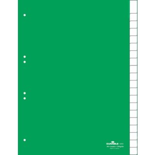 DURABLE Kunststoff Register PP Stärke: 0,12 mm 20-teilig DIN A4 grün