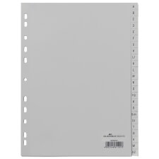 DURABLE Kunststoff Register A-Z A4 PP 20-teilig grau