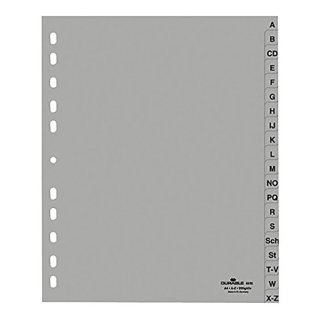 DURABLE Kunststoff Register A-Z A4 PP 20-teilig überbreit grau