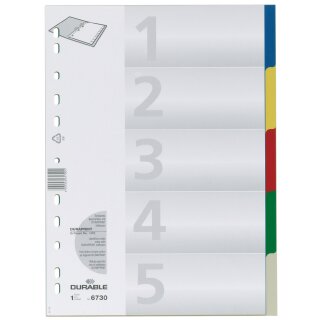 DURABLE Kunststoff Register A4 PP 5-teilig