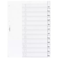 DURABLE Kunststoff Register A4 12-teilig transparent