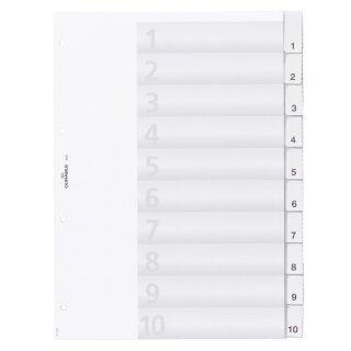 DURABLE Kunststoff Register A4 10-teilig transparent