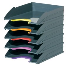 DURABLE Briefablagen Set VARICOLOR grau / farbiger...