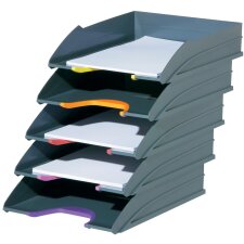DURABLE Briefablagen Set VARICOLOR grau / farbiger Verlauf 5 Briefablagen