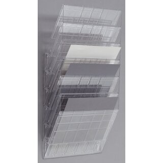 DURABLE Wand Prospekthalter Set "FLEXIBOXX 6" A4 6 Fächer transparent