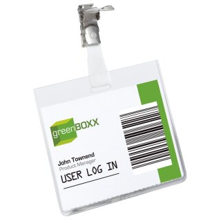 DURABLE Namensschild oben geschlossen mit Clip 90 x 60 mm 25 Schilder