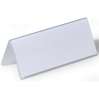 DURABLE Tisch Namensschild Dach Form aus Hartfolie 25 Schilder 100 x 52 mm