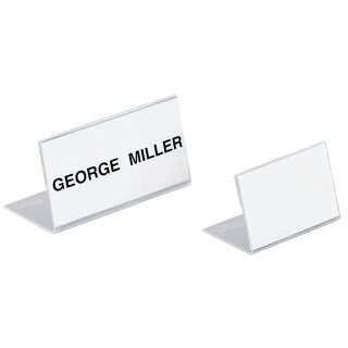 DURABLE Tisch Namensschild L Form aus Acryl transparent 100 x 52 mm 10 Schilder