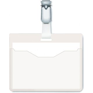 DURABLE Namensschild oben offen mit Clip transparent 25 Schilder