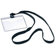 DURABLE Namensschild mit Textilband 90 x 60 mm schwarz 10...