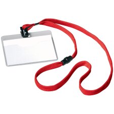 DURABLE Namensschild mit Textilband 90 x 60 mm rot 10...