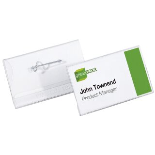 DURABLE Namensschild mit Wellennadel 60 x 30 mm 10 Schilder