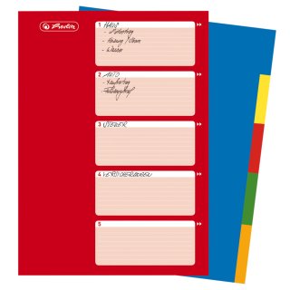 Herlitz Kunststoff Register blanko A4 farbig 10-teilig