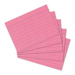 Herlitz Karteikarten DIN A6 liniert rosa 100 Karten