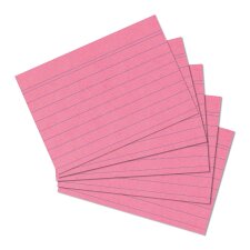 Herlitz Karteikarten DIN A7 liniert rosa 100 Karten