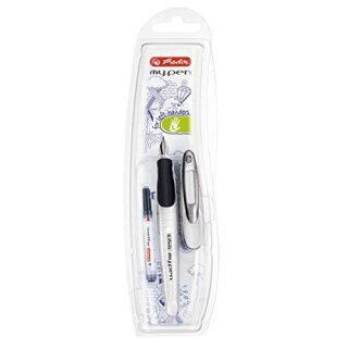 Herlitz Füllhalter my.pen Federbreite: L weiß / schwarz