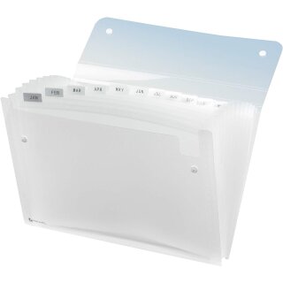 Rexel Fächermappe ICE DIN A4 13 Fächer PP glasklar