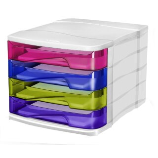 CEP Schubladenbox HAPPY 4 Schübe bunt