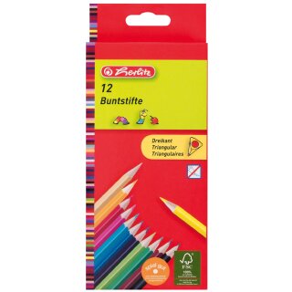 Herlitz Dreikant Buntstifte 12er Kartonetui
