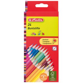 Herlitz Dreikant Buntstifte 24er Kartonetui