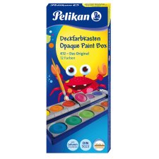 Pelikan Deckfarbkasten Schul Standard K12 12 Farben inkl. 7,5 ml Deckweiß