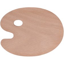 Marabu Farbmisch Palette aus Holz oval braun